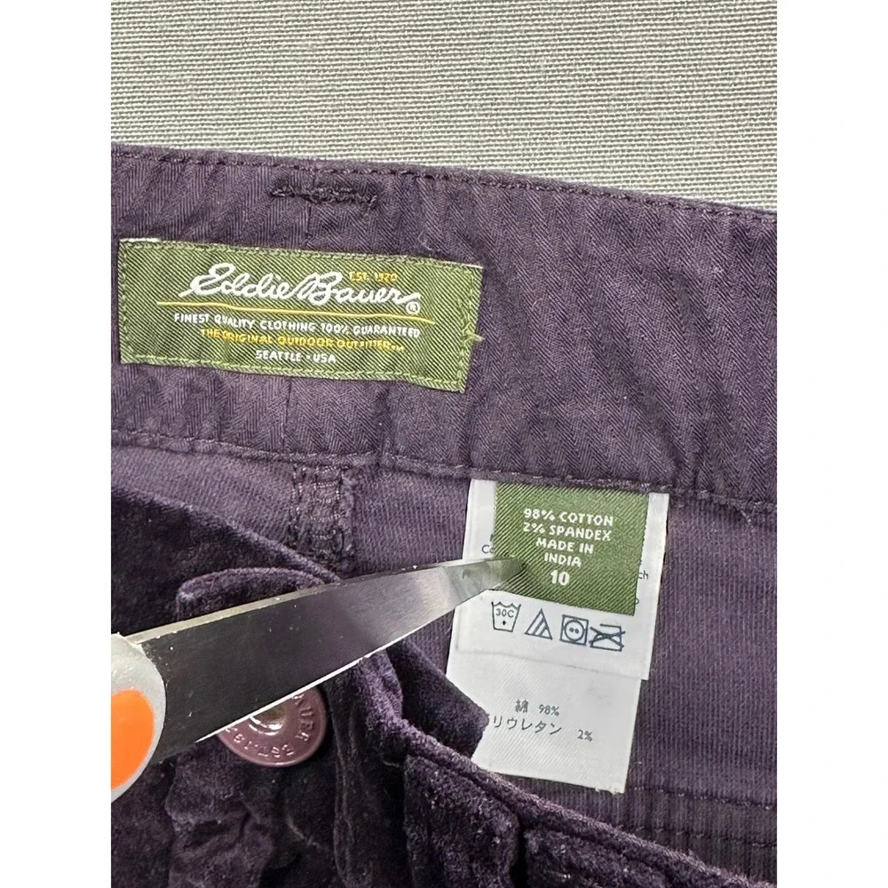 Eddie Bauer Purple Corduroy Pants Women Wide Leg Velvet Texture Trousers size 10 - Picture 9 of 16